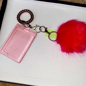 Pink Keychain & ID holder